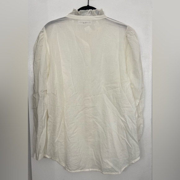 A Piece Apart Off- White Ruffled Collar Button-Up Blouse Size 10 - Picture 2 of 5